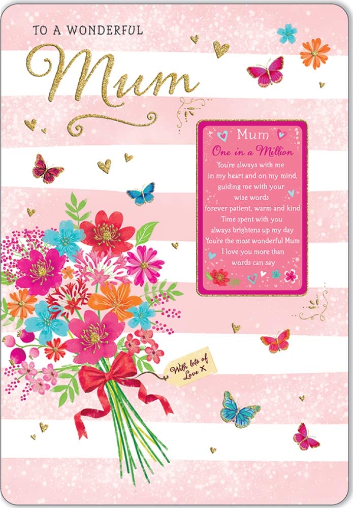To A Wonderful Mum Birthday Keepsake Card - Foil Finish - Regal