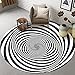 RUGMRZ Alfombra Juego 3D Visual Redondo Alfombra Cuadrado Sala de Novio Blanco Y Negro Mesa Estereoscópica Y Silla Mats Epidemic Táctil Peludo Corta alfombras Baratas Lavabl120X160CM/3ft 11''X5ft 3''