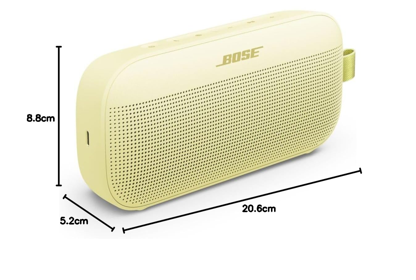 Bose SoundLink Flex 2. gen. Przenośny głośnik Bluetooth, przenośny głośnik zewnętrzny z dźwiękiem Hi-Fi, do 12 godzin pracy akumulatora, odporność na wodę i pył, cytrusowo-żółtym - wersja limitowana