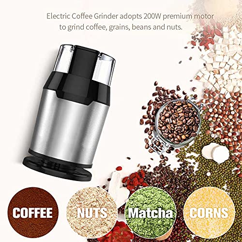Kaffeemühle, Elektrische Kaffeemühle Kaffeebohnen Getreide Gewürze Nüsse Gewürze Getreidemühle mit Edelstahl… – Bild 3