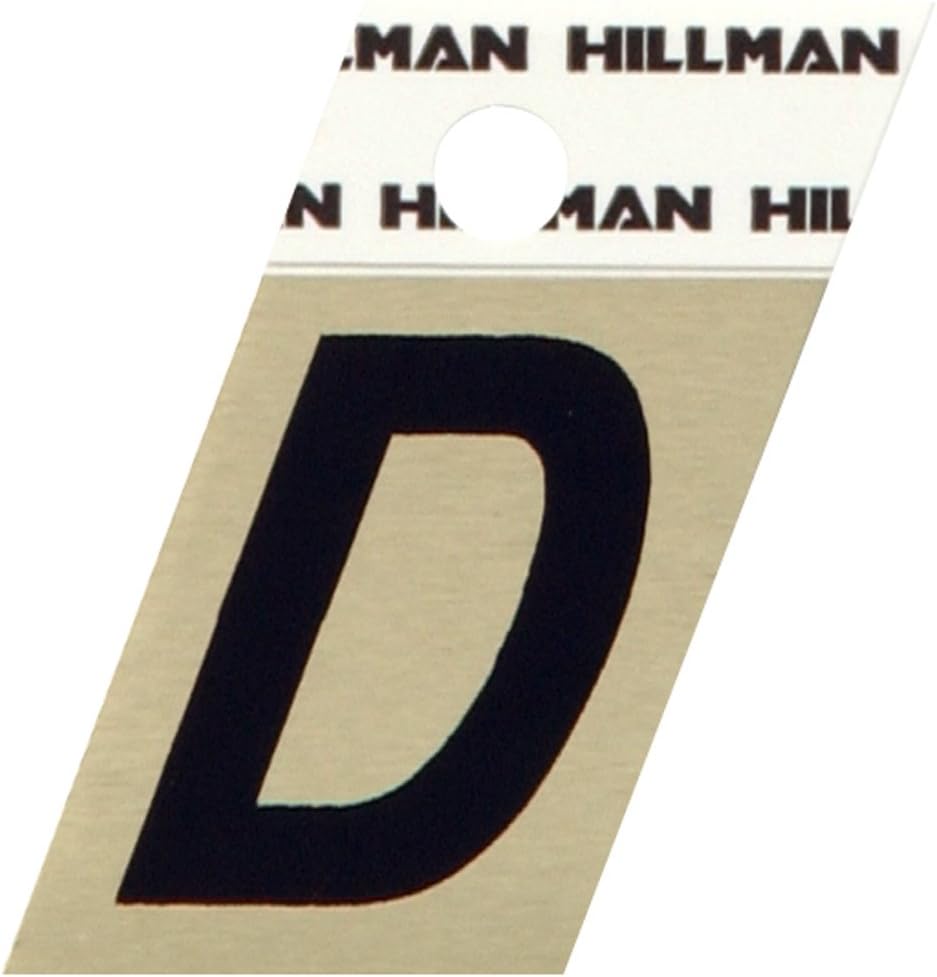 Hillman Group 1-1/2 Inch Black & Gold Aluminum Numbers - Angle Cut, Rust Resistant (Number 0)