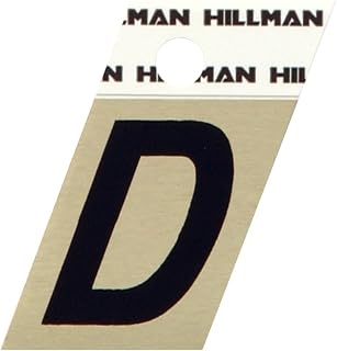 Hillman Group 840500 1.5 in. Black & Gold Glossy Aluminum Angle-Cut Adhesive Letter - D - 6 Piece6