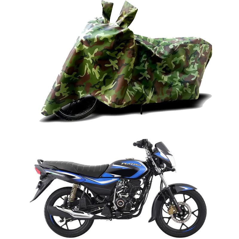 Image of 100% Water Resistant Full Bike Scooty Two Wheeler Body Cover Compatible For Bajaj Platina 100 /UV-Rays /Heat Protection /Birds Dropping /Scratchproof /Dust proof /Waterproof /All Varient[Green MJ]