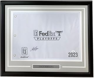 Collin Morikawa Signed Framed 2023 FedEx Cup Playoffs Golf Flag JSA