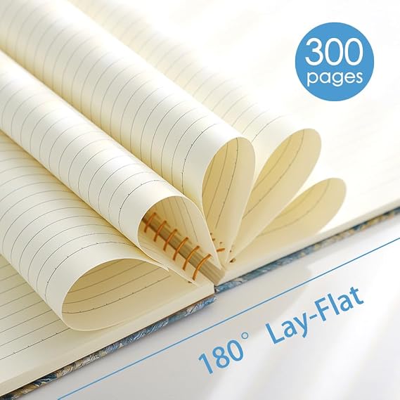 Large Spiral Bound Notebook, B5, 300 Pages, 8x10 Big Notebook, Hardcover Large Journal, Thick Lined Paper, Vincent Van Gogh Almond Blossoms gift for Women.
