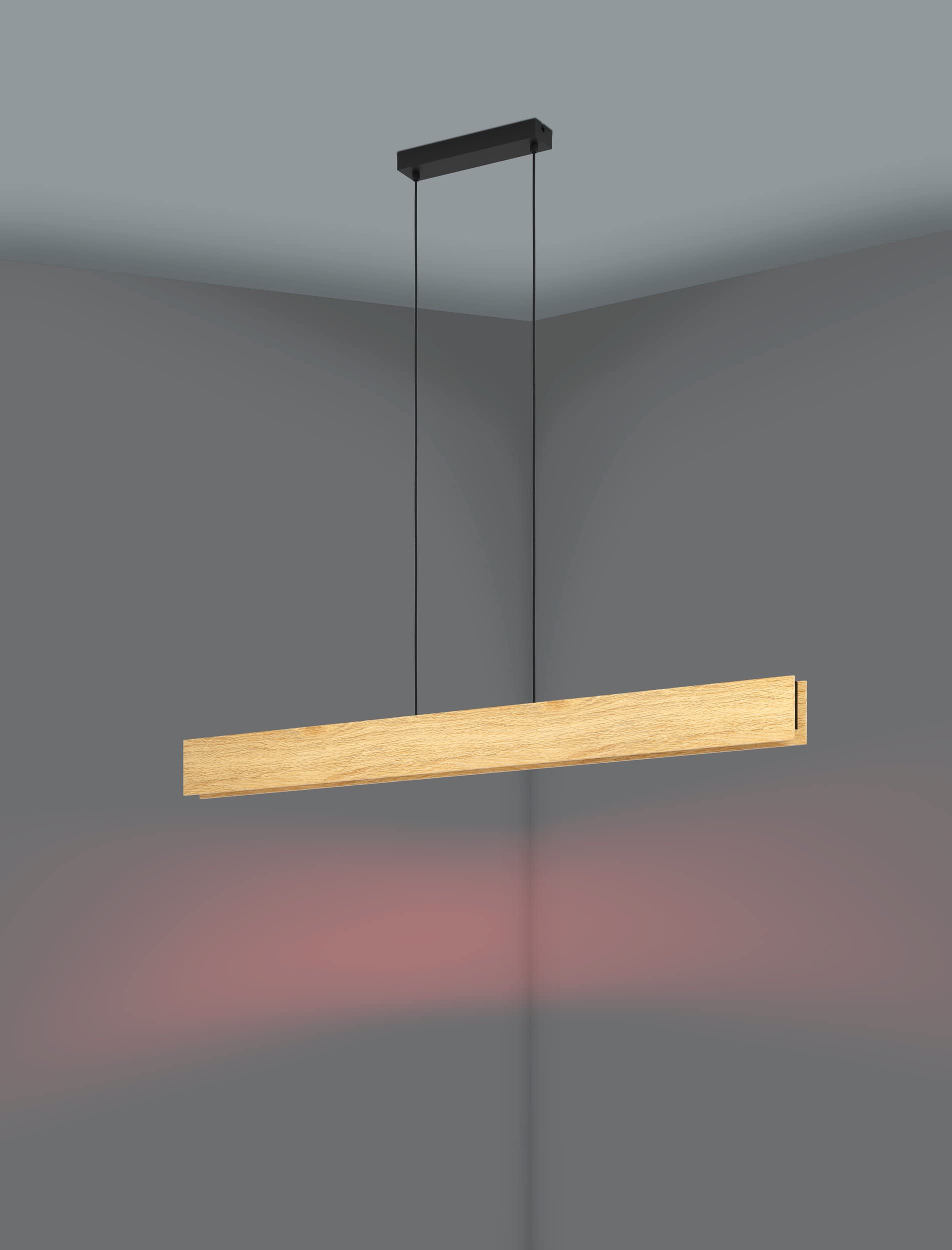 EGLO connect.z Smart-Home LED Pendelleuchte Anchorena-Z, Holz Hängelampe | ZigBee, App und Sprachsteuerung Alexa, warmweiß-kaltweiß, RGB, FSC100HB, dimmbar