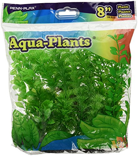 Penn-Plax 8-Inch Plastic Plant Green Pack #TOP14