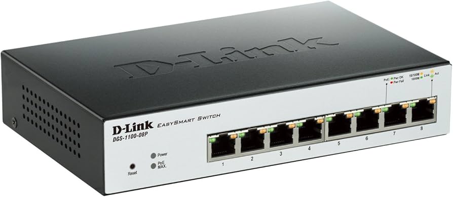 D-Link 8-Port Gigabit PoE Smart Managed Switch with 8 PoE Ports