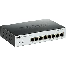 D-Link PoE Switch, 8 Port Smart Managed Gigabit Ethernet Layer 2 VLAN Control DGS-1100-08P