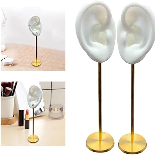 Miniatura 4 de Colaxi 2 soportes de exhibición de pendientes duraderos de silicona suave modelo de oreja humana