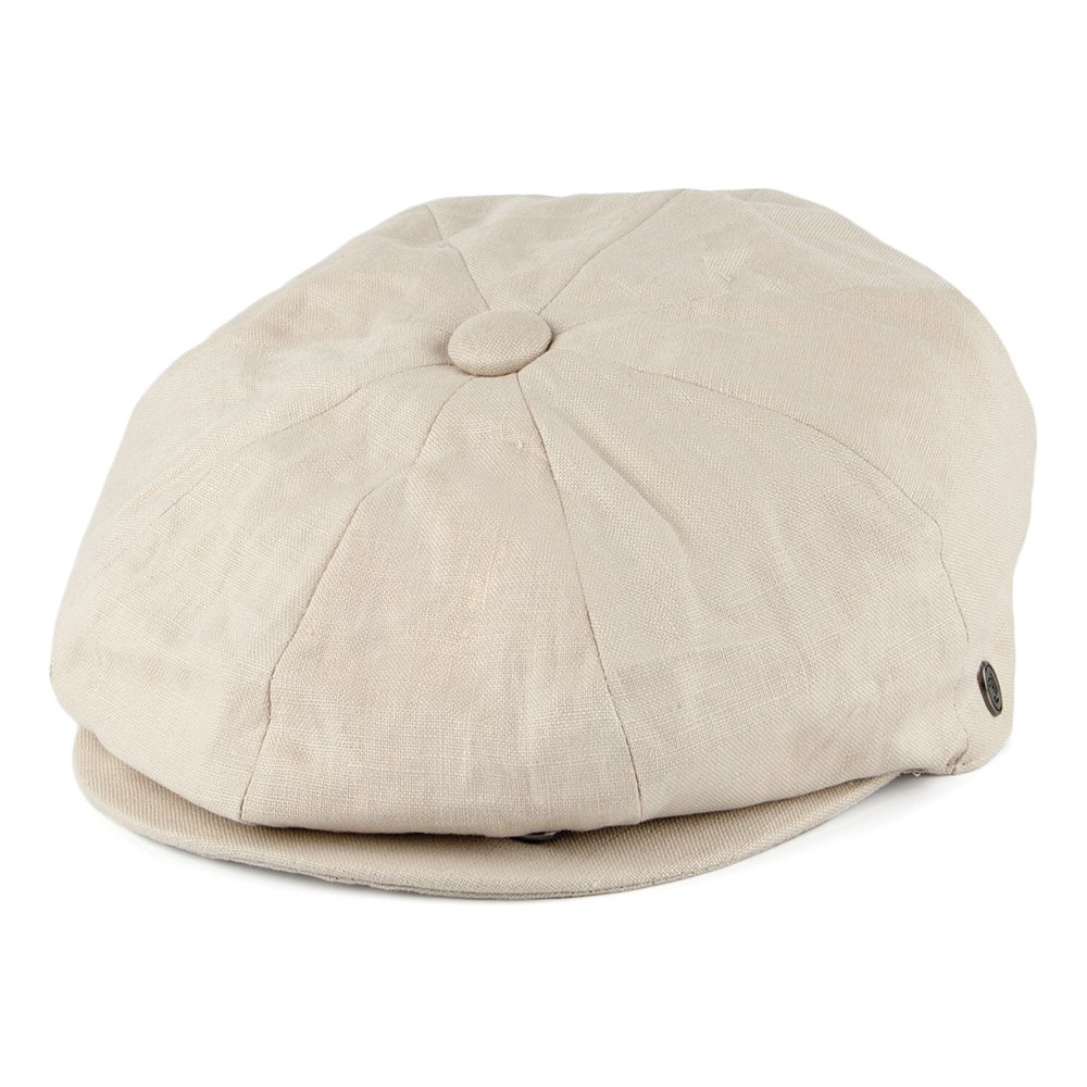 Jaxon & James Linen Newsboy Cap - Natural - Medium