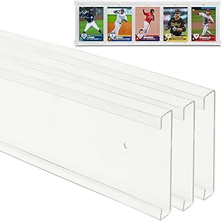 3-Pack Acrylic Magnetic Card Holder Display - 15 Cards Wall Mount Baseball Magnetic Card Slab & Toploader Display - Trading Card Display Case Sports Card Display Case for Basketball Football