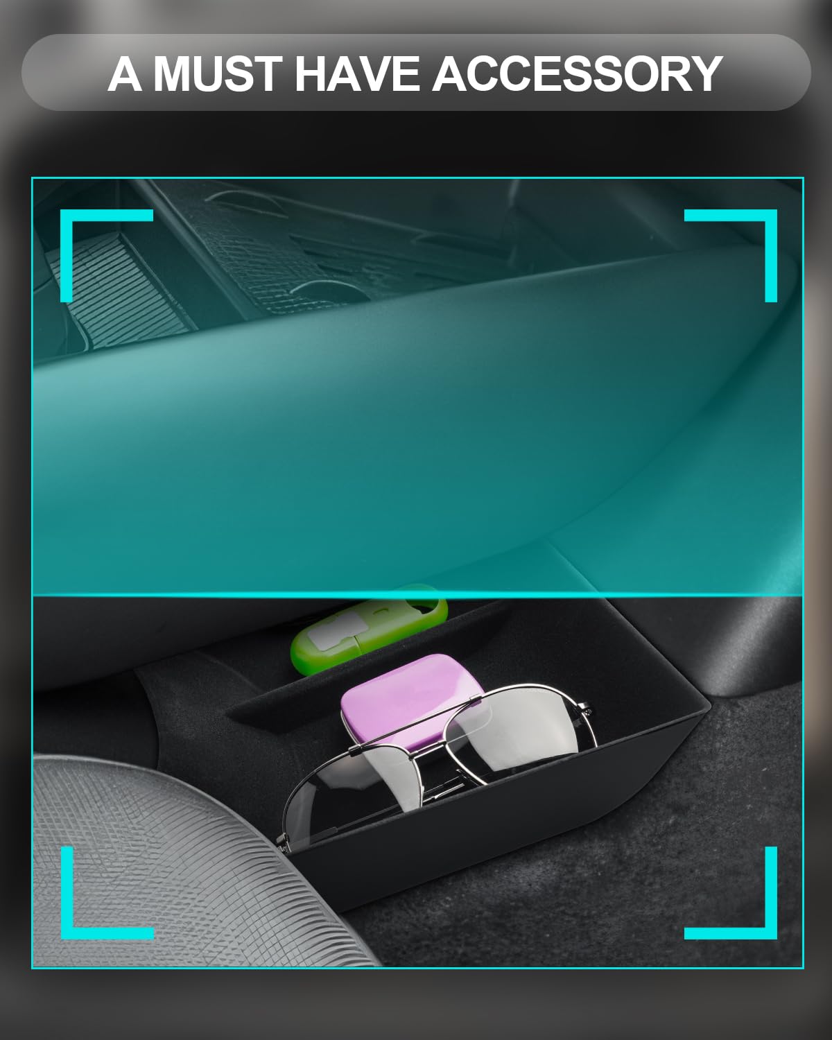 CDEFG Compatible avec Cupra Tavascan 2025 2026 Console centrale Boîte à gants Boîte de rangement pour console centrale de voiture Plateau Tavascan VZ Accessoires (flocage)