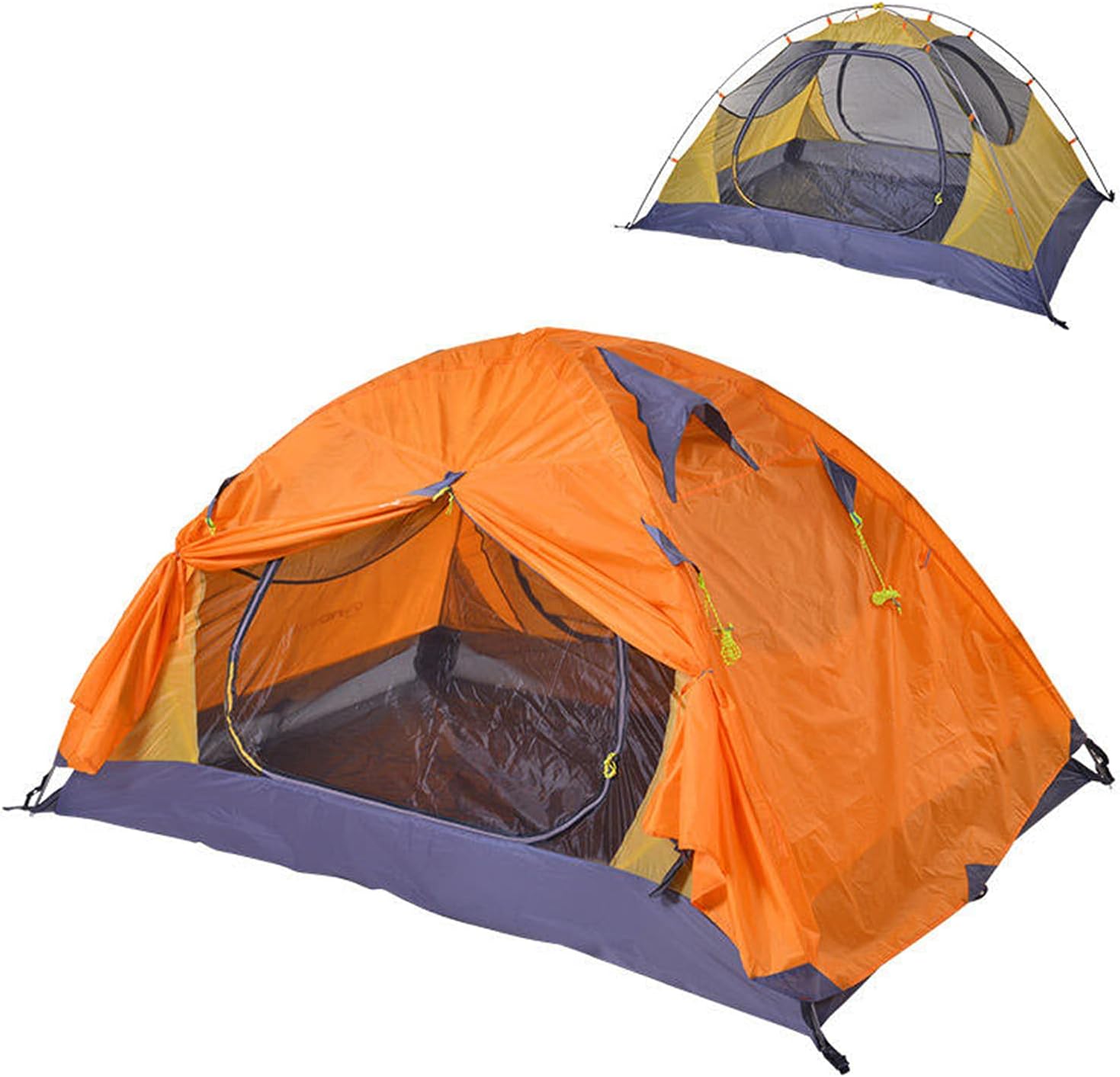 Amazon キャンプテント 屋外2人のキャンプテント二重層PU 4000防水キャノピーサンシェード アウトドア キャンプ用品