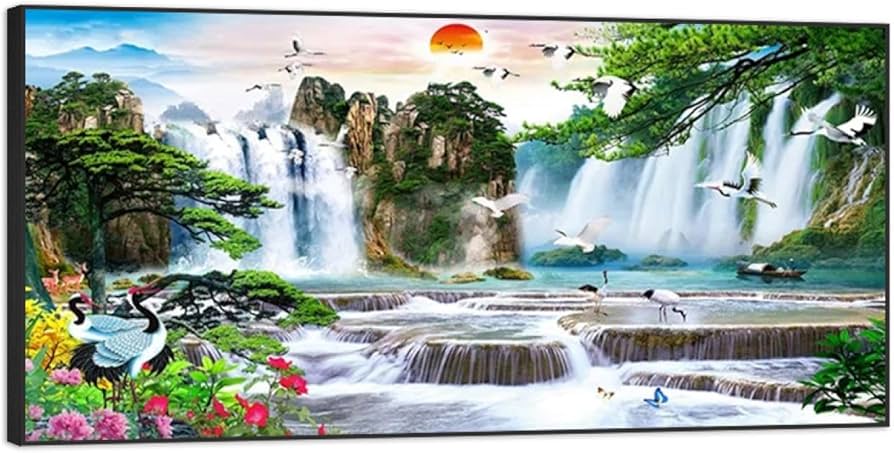 Amazon.com: Chinoiserie Wall Art Picture. Chinese Landscape