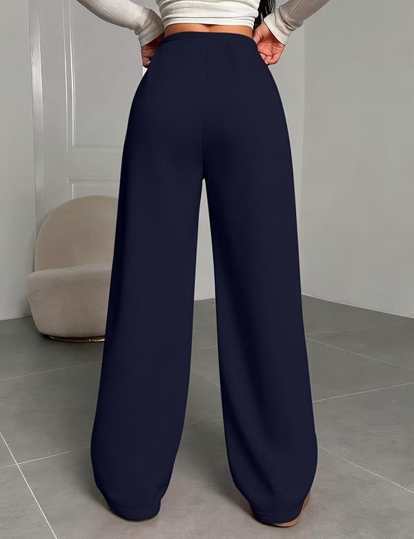 HeSaYep Baggy Sweatpants Women Lounge Wide Leg Sweat Pants Navy Blue M by HeSaYep - Used condition - Image 2
