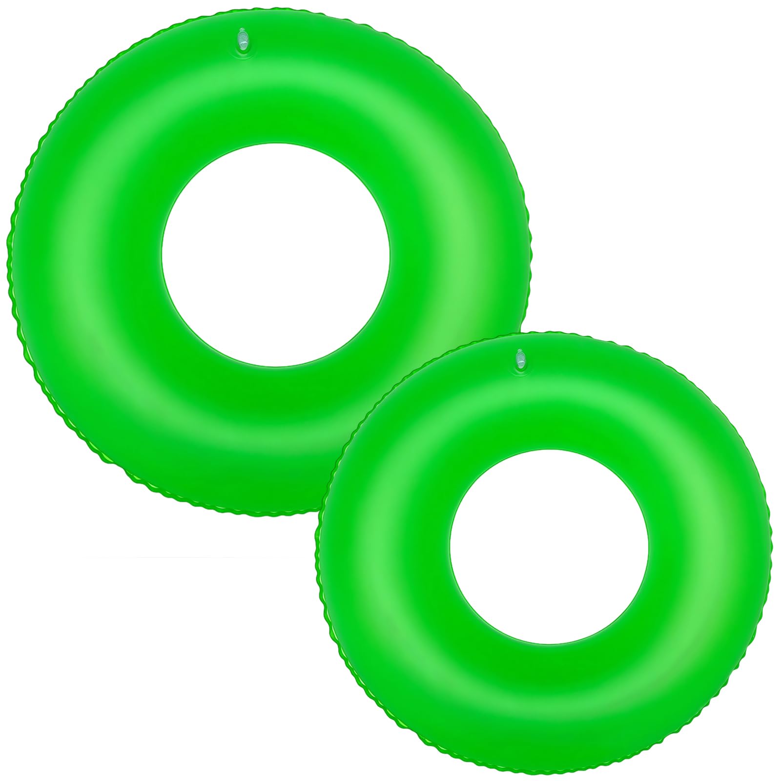 Swimming Rings Green 2 Pack 70cm and 90cm Inflatable Pool Floats PVC Swim Ring for Kids Adults Pool Beach Summer Holiday