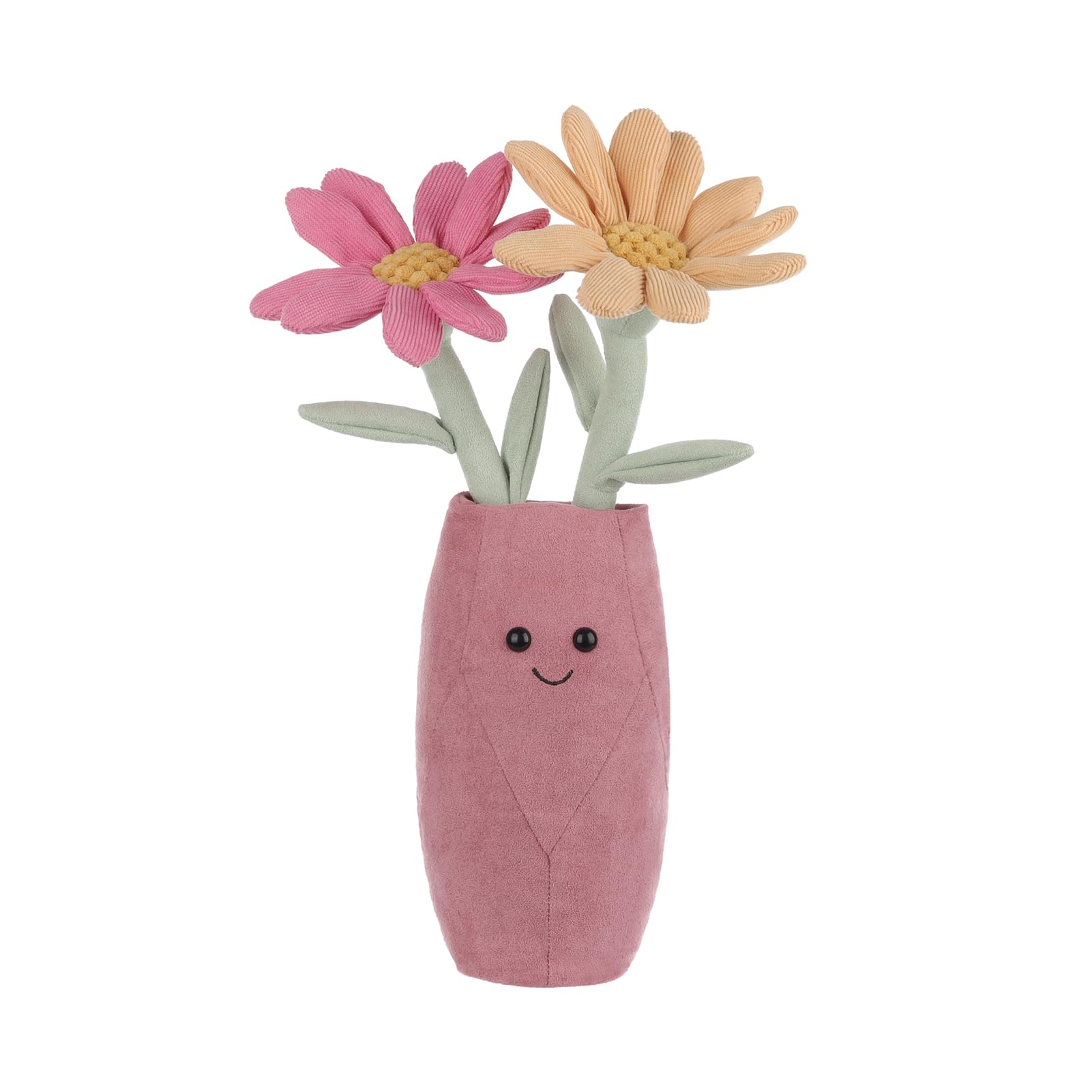 Apricot Lamb Calliopsis Vase Plushies Stuffed Animals for Kids, Soft Cute Plush Toys for Baby Girl and Boy, Fluffy Calliopsis Vase Pink