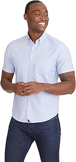 Hillstowe Wrinkle Free - Untucked Shirt for Men, Short Sleeve