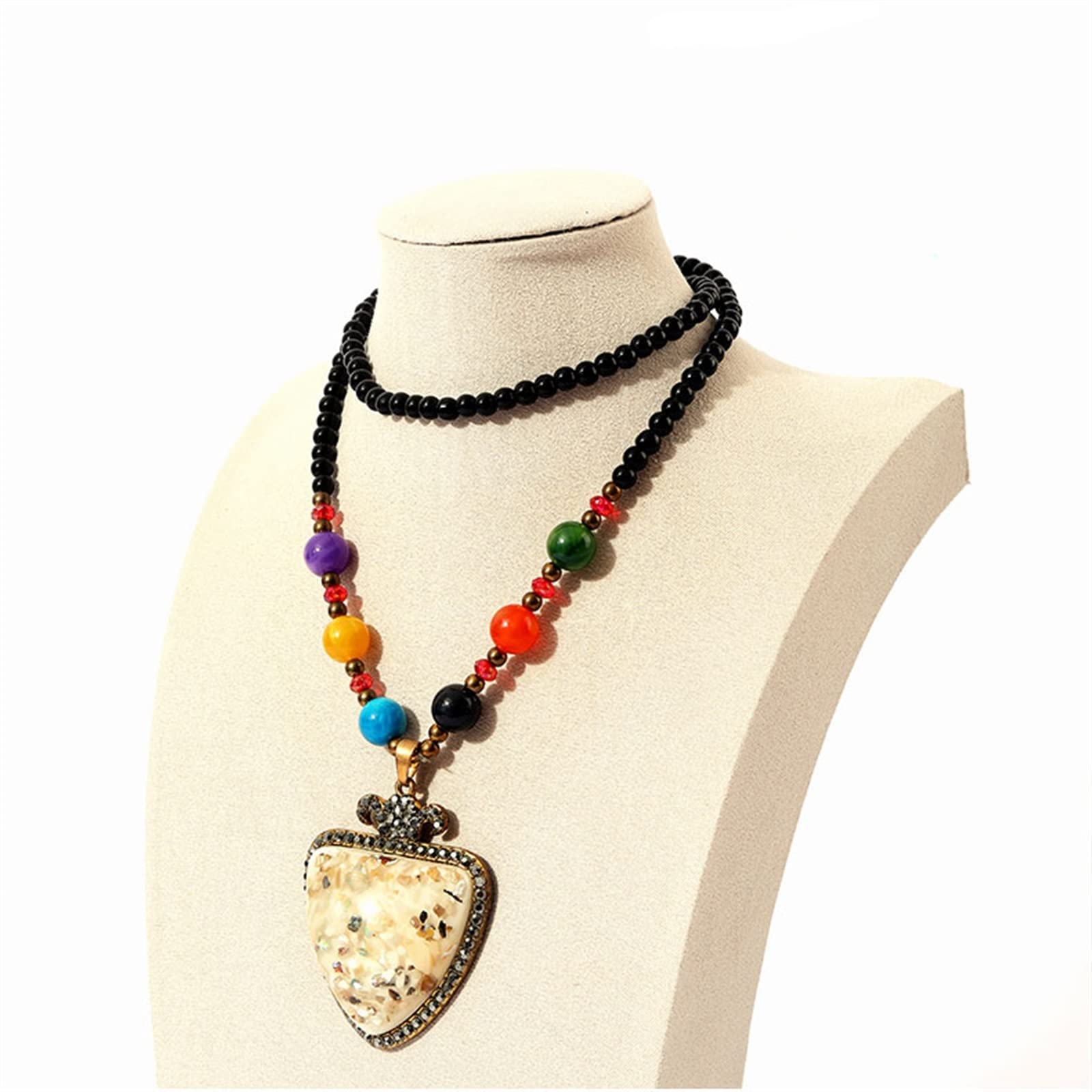 Sieradenorganisator Ketting Buste Sieraden Display Stand - Fluwelen Ketting Hanger Ketting Sieraden Buste Display Houder Stand Opslag Decoratie en Presentatie Sieraden displayhouder(Wit,30cm