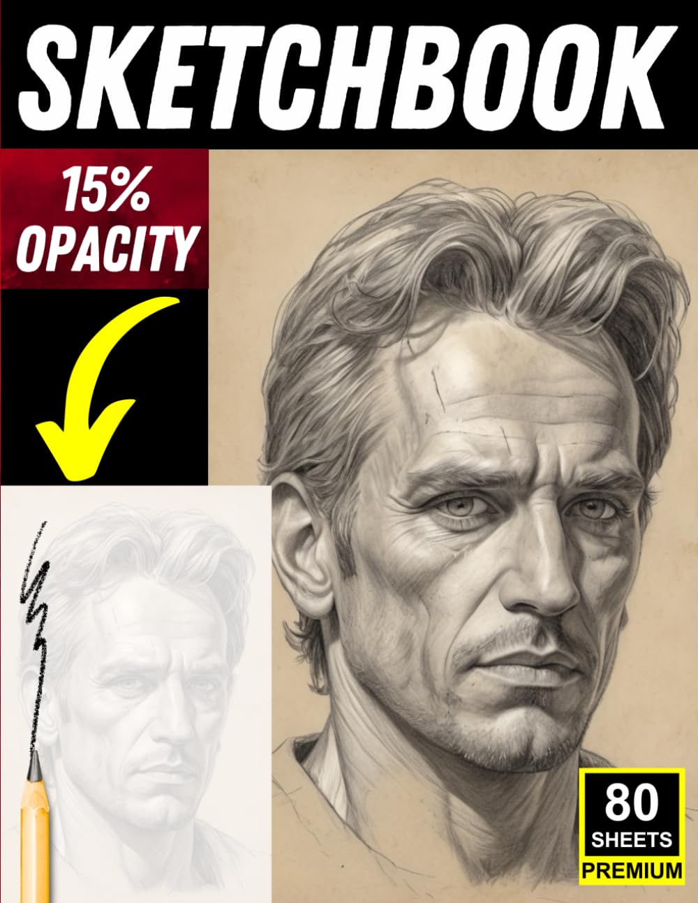 Realistic Portrait Sketchbook for Artists: 15% Opacity Guided Sketch Pages for Anatomy, Proportions & Realism Training