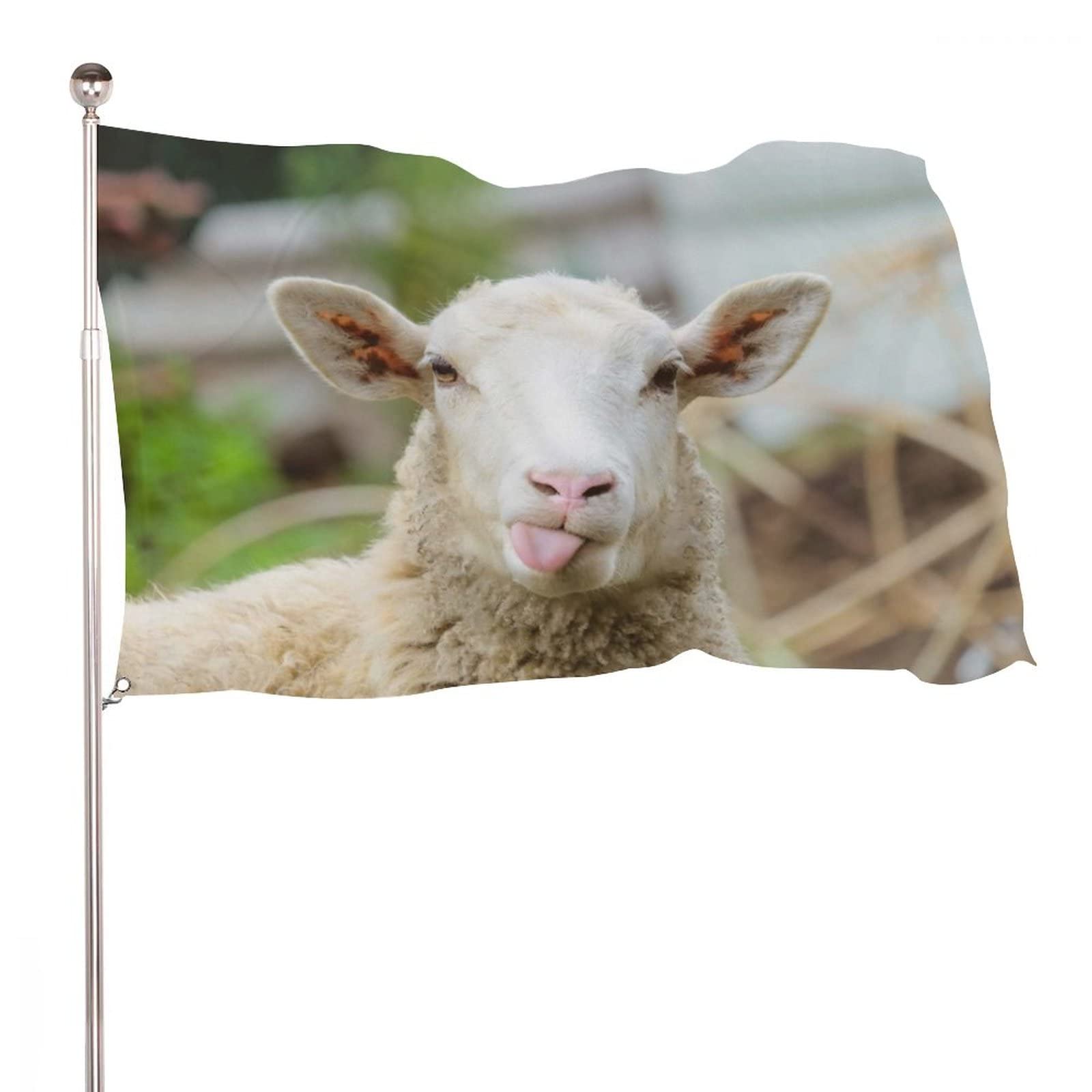 NIBABAEU Decorative House Flag Yard Banner, Funny Sheep Print, All Seasons Holiday Welcome Garden Yard Lawn Decor 120x180cm