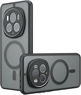 Compatible with Honor Magic6 Pro Phone Case Cover Lens Protection Built-in Magnetic Anti-Shock Matte Texture Black