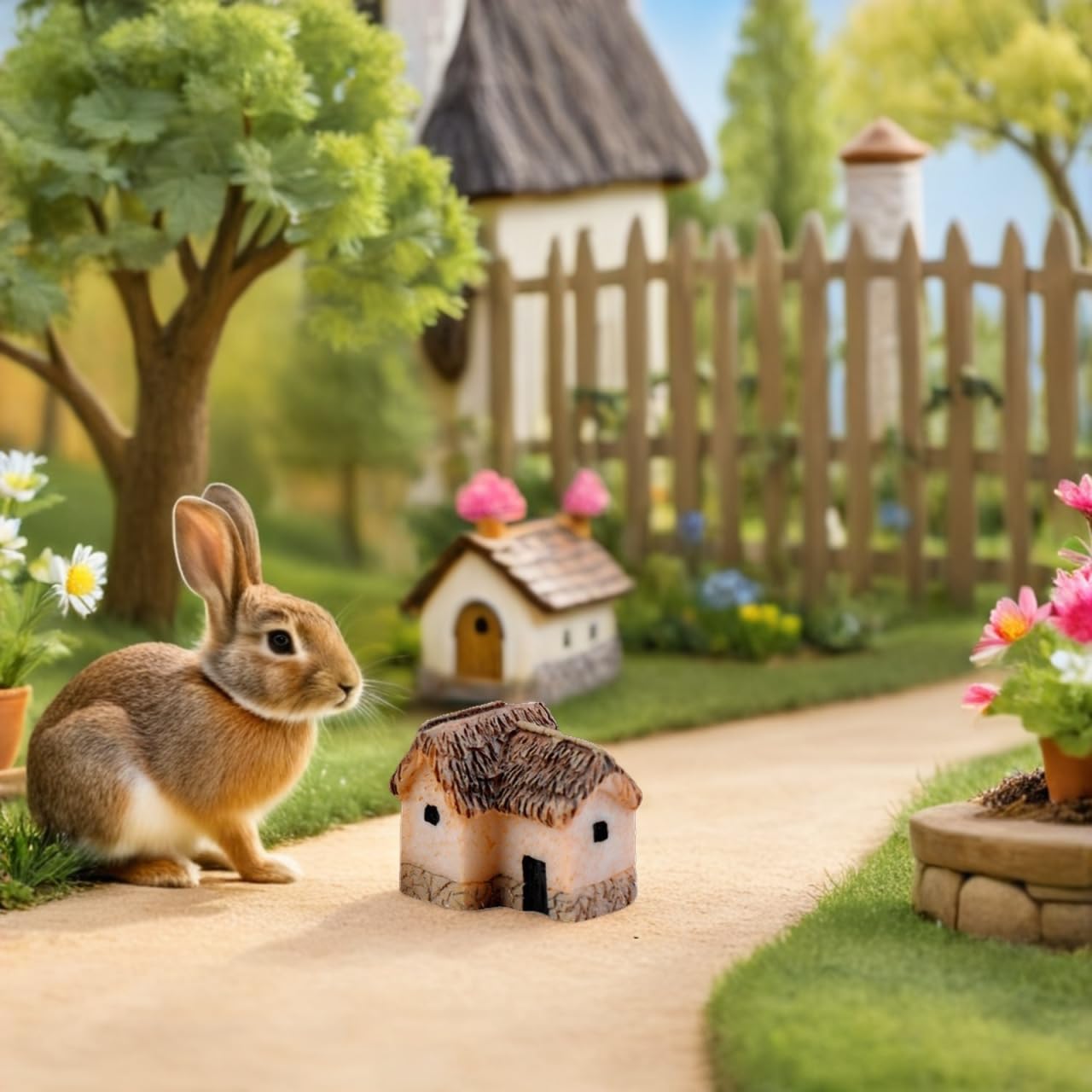 Figurine De Décoration - Mini Lapin - Résine - 15 Pièces - Ornement De Jardin - Fée