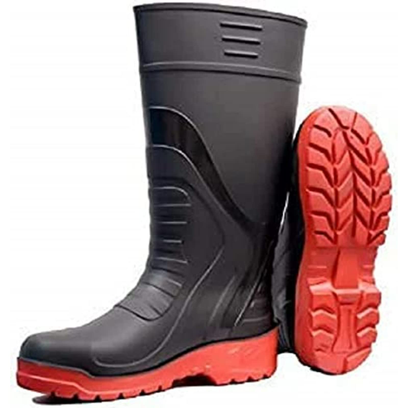 KAVYA 15 Inch Metro Double, Puncture and Tear Resistant, Anti-Slip Safety Gumboot (Height-15inch) Boots For Men (Black) Boots For Men (Black) NO 8 (B097LSJ814) Amazon Price History, Amazon Price Tracker