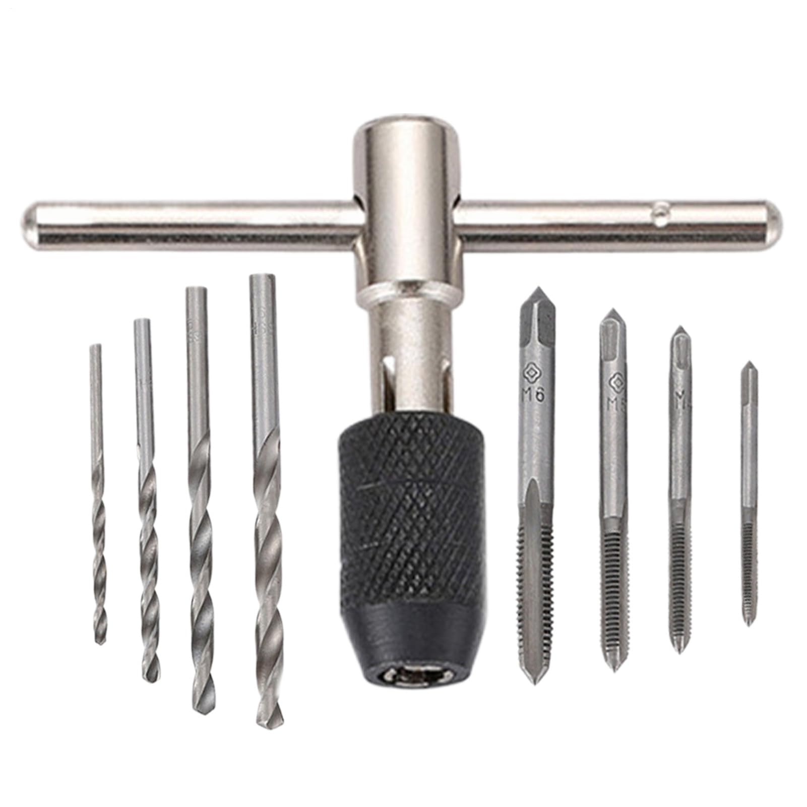 Metrisches Gewindebohrer-Set – Legierter Stahl, 9-teilig | Gewindebohrer Mit Hahngriff | Metrisches Gewindebohrer- Und Schneideisenset | Gewindemacher-Werkzeug Für Profis, Anfänger, Heimanwender, Zum