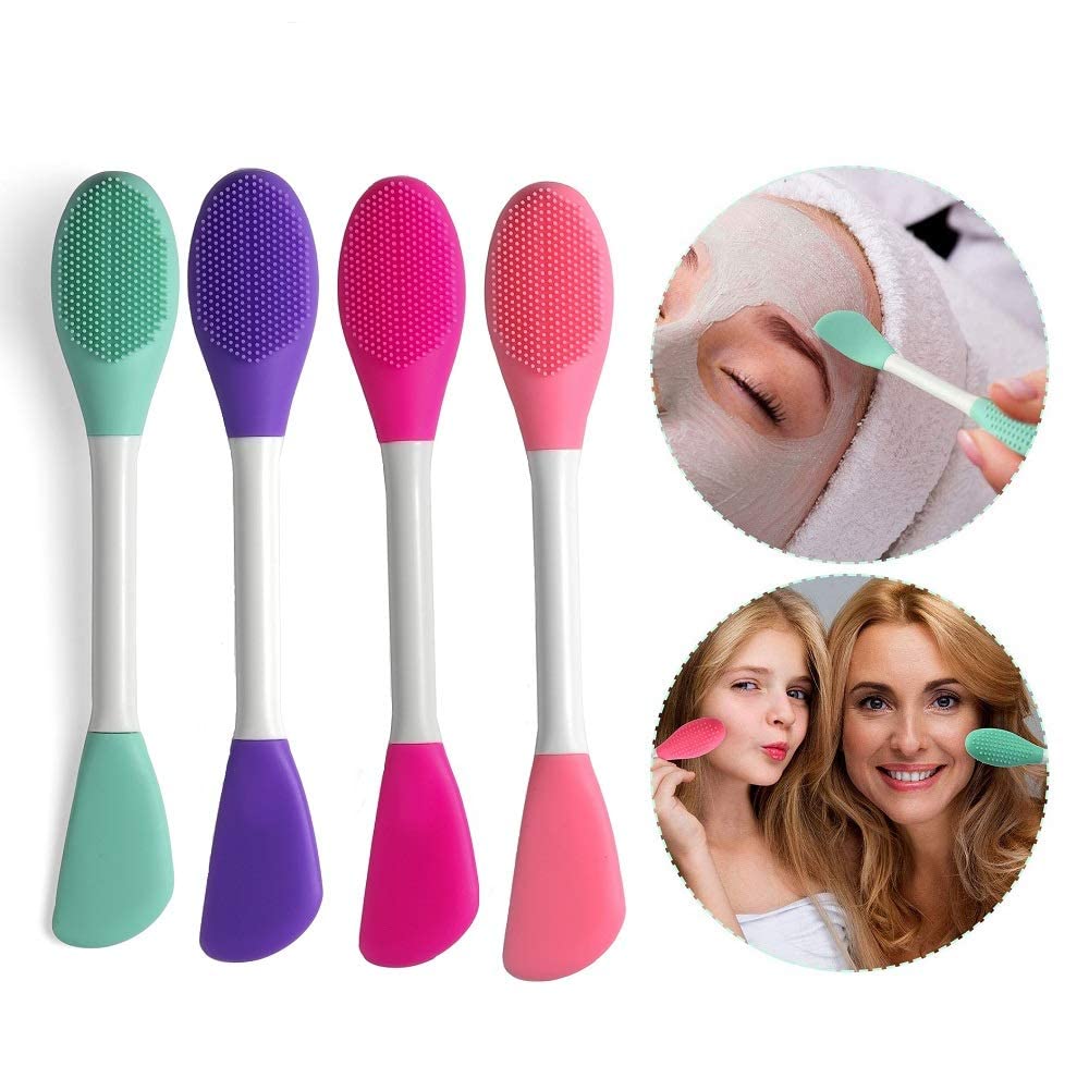Qolixs silicon brush, double-ended silicon face masks brush, facial cleansing brush, premium soft facial mask cream, body lotion, other skin care app to moisturizer Qolixs silicon brush, double-ended silicon face masks brush, facial cleansing brush, premium soft facial mask cream, body lotion, other skin care app to moisturizer