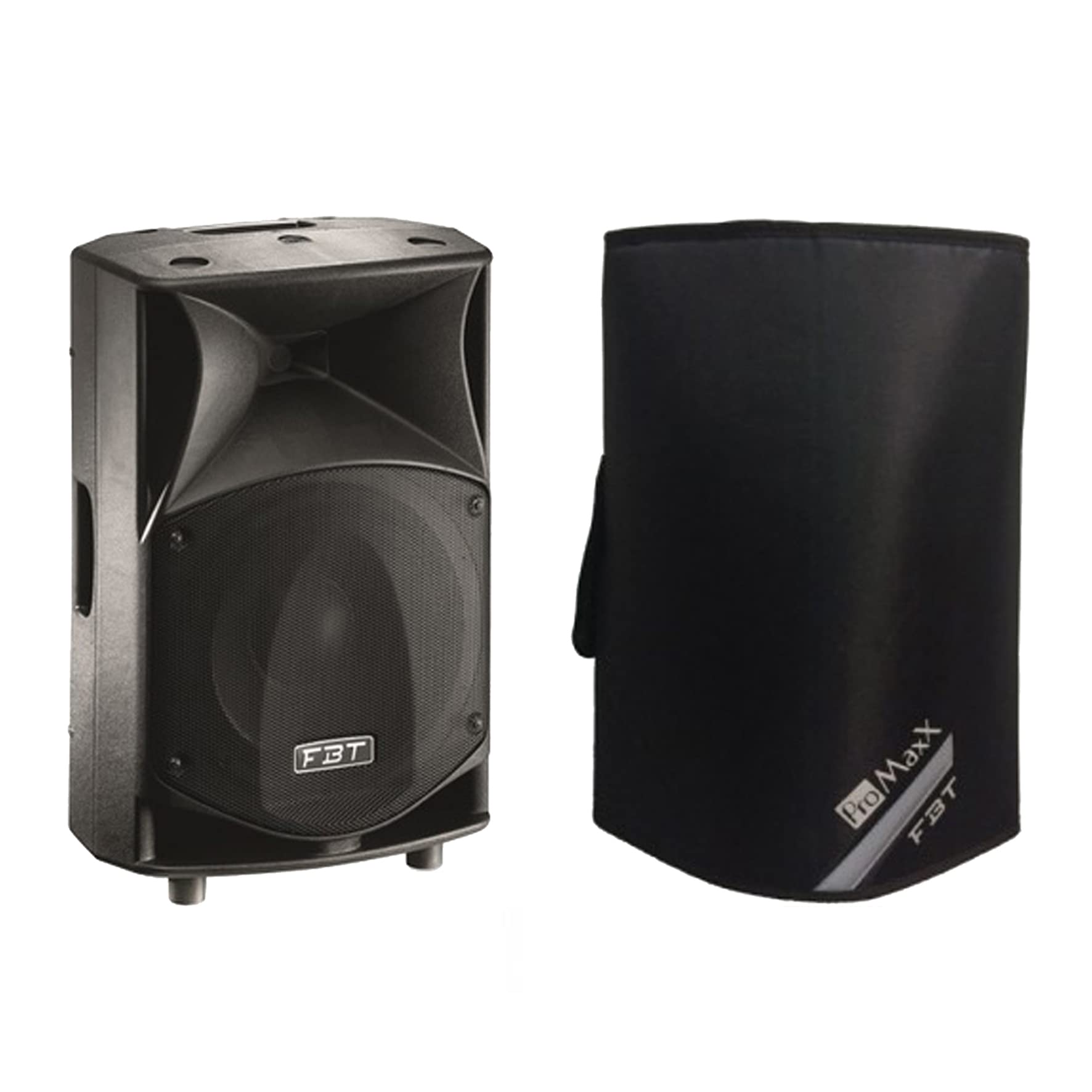 FBT J MAXX 114A + FBT V64 - Cassa Monitor Diffusore Attivo a 2 vie da 1400/400W peak LF/HF, Nero + Cover FBT V64, Nero