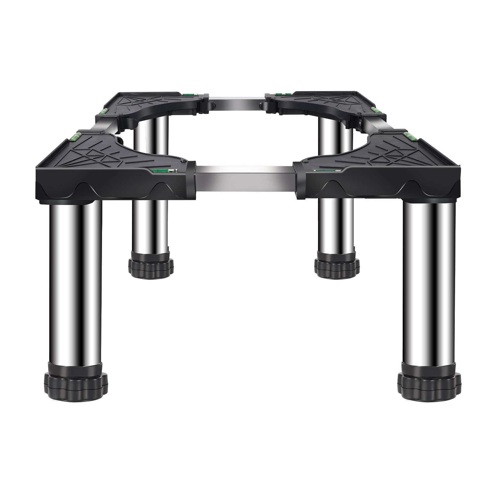 Soporte para mini refrigerador Ailahloe para electrodomésticos de 17 y 27 pulgadas, 4 patas resistentes, bandeja de base ajustable, antivibración para mini refrigerador, lavadora, secadora de pedestal, carga máxima de 450 libras, color negro, 11, 4, 12 y 6 de altura