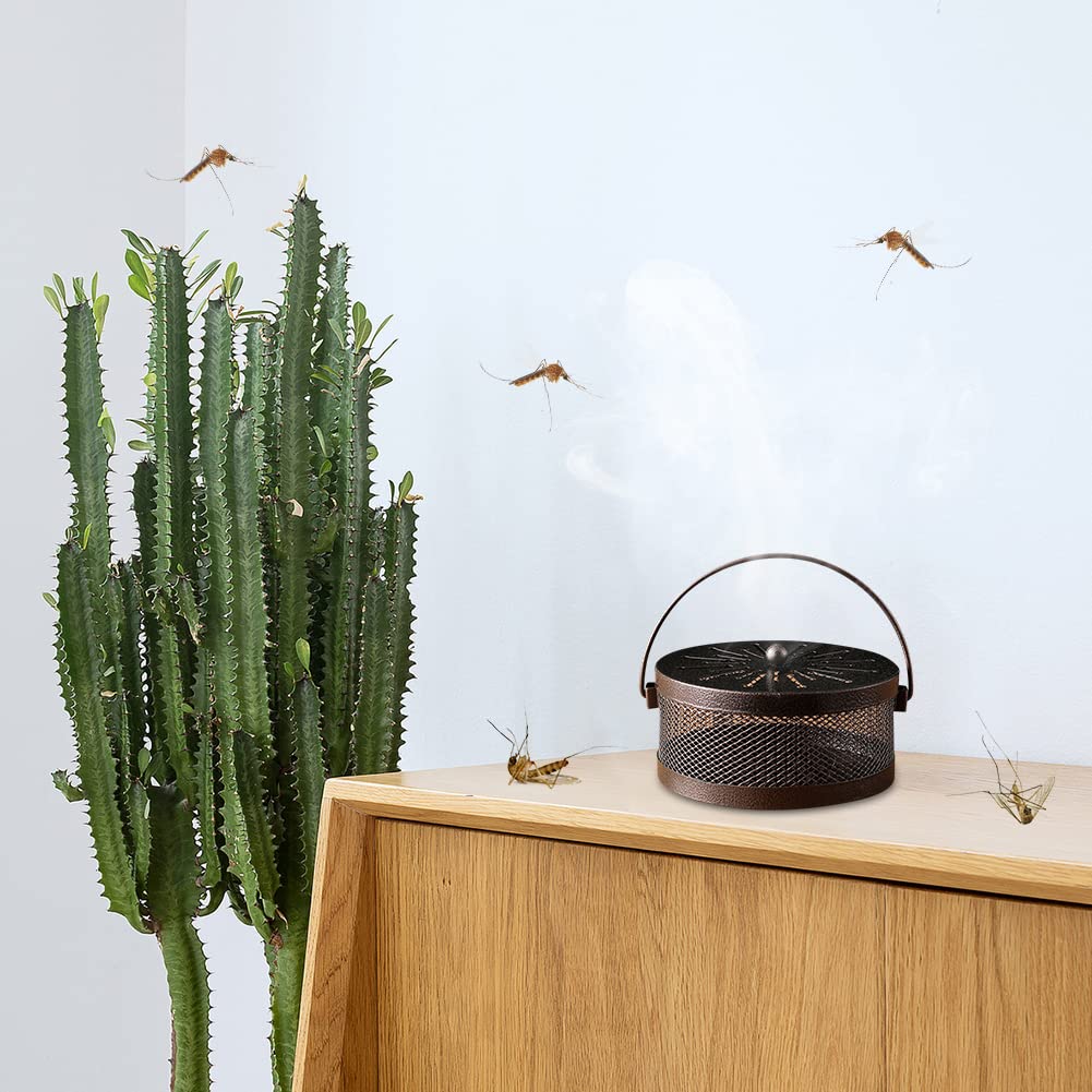 Mosquito Coil Houder, Draagbare Mug Coil Houder, Klassieke Metalen Wierookhouder Draagbare Muggenspoelhouder Muggenspoelcontainer Familiekamp