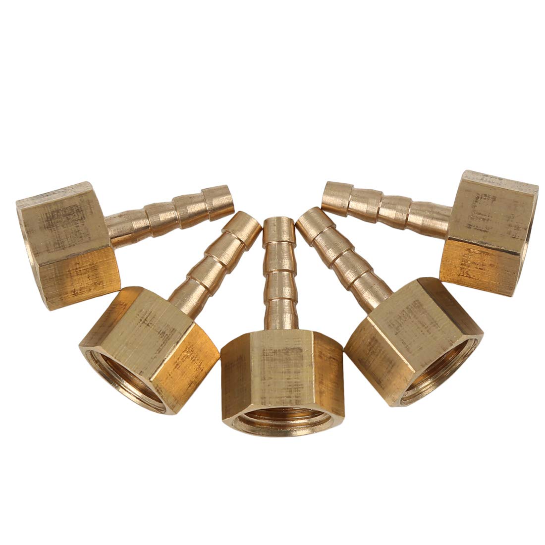 X AUTOHAUX 5 szt. tulejka do węża samochodowego mosiądz ID X 1/4'' NPT gniazdo wąż 4mm