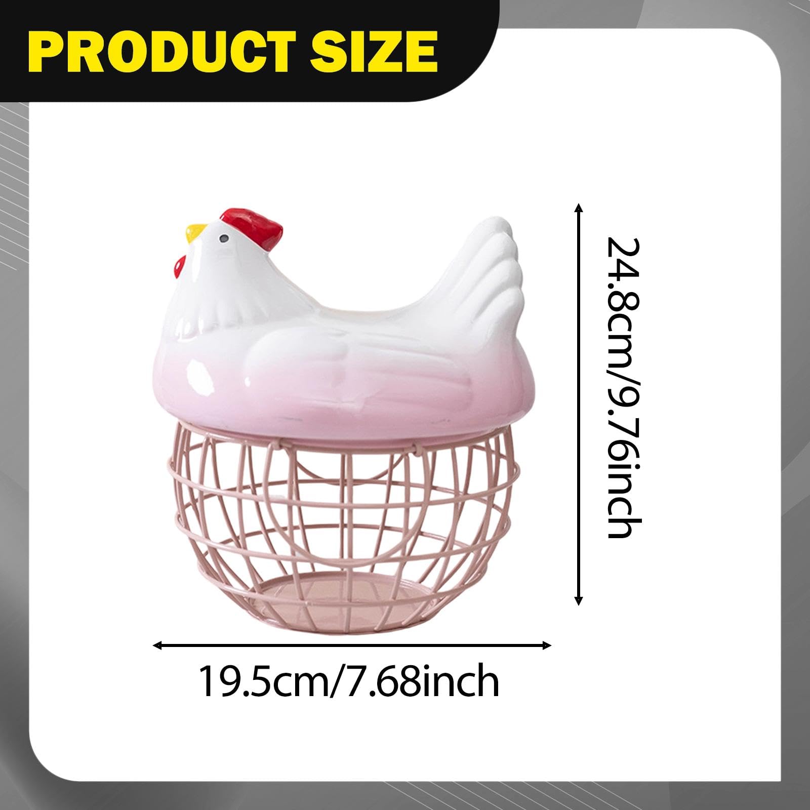 Cesta para Huevos Hecha de [Material], Versátil, Se Puede Usar como Decoración de Mesa O como Recipiente para Huevos de Y Verduras, Rosa, Individual