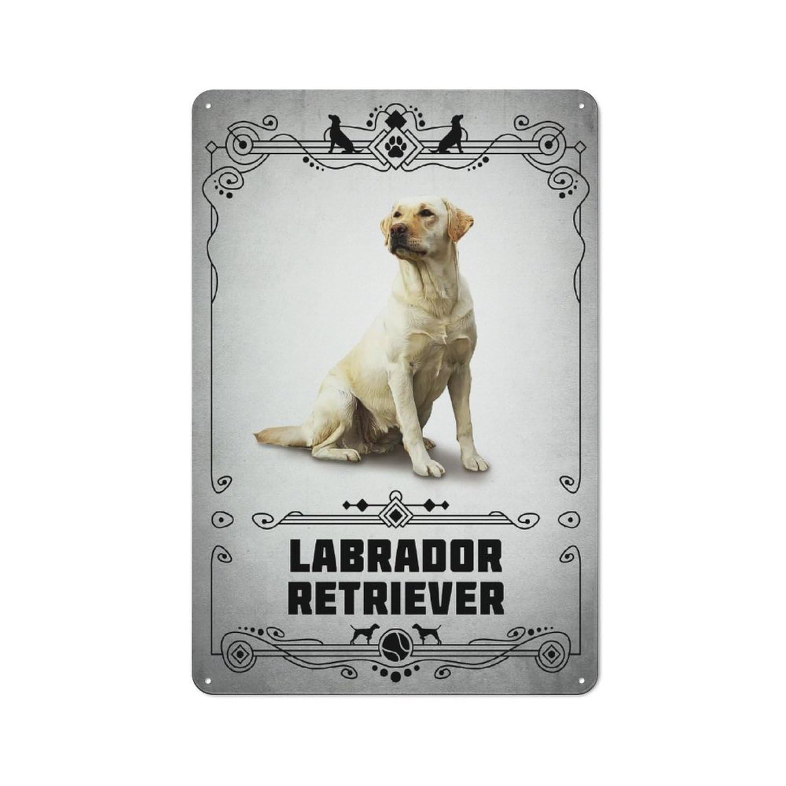 Junmoney Style-9 For Home Office Or Studio, Labrador Retriever Vintage Tin Sign 30X20cm, Tin Sign Wall Decor For Home Offices And Studios