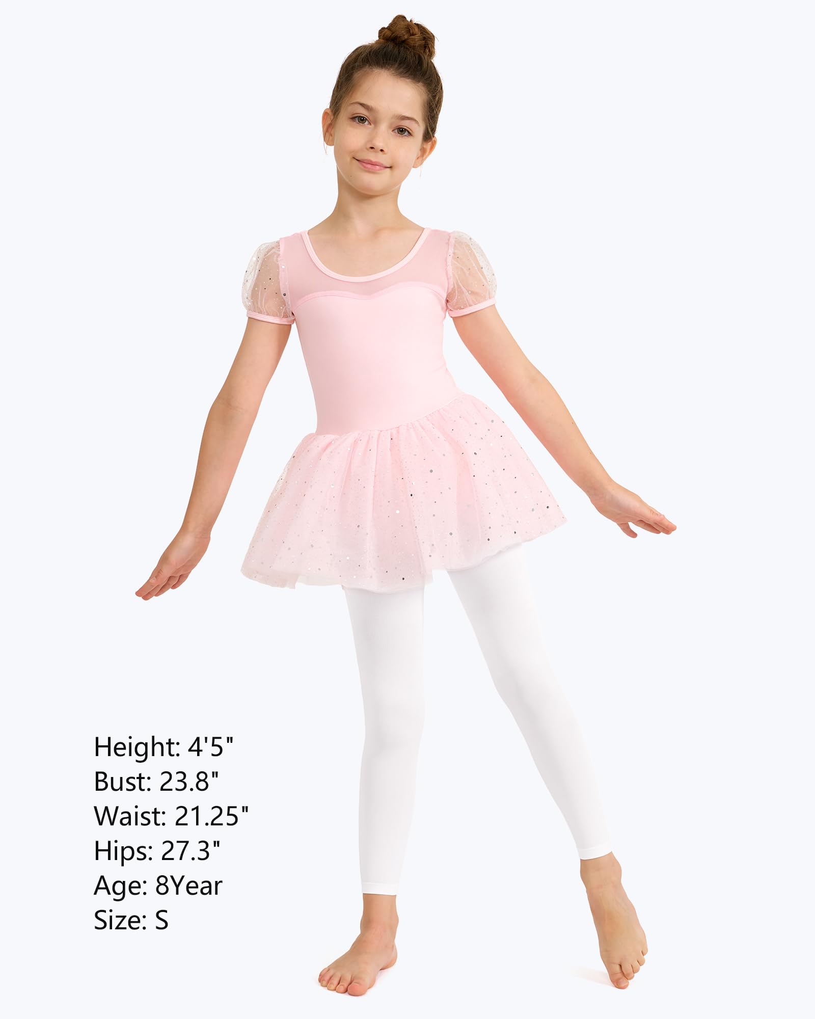 Stelle Mallas de ballet sin pies para niñas de 2 a 15 años | Cintura alta, elástica, cobertura opaca, medias suaves, medias para adolescentes y jóvenes, bailarina, gimnasia, actuación