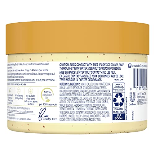 Dove Scrub Crushed Almond & Mango Butter For Silky Smooth Skin Body Scrub Exfoliates & Restores Skin's Natural Nutrients 10.5 Oz #TOP1