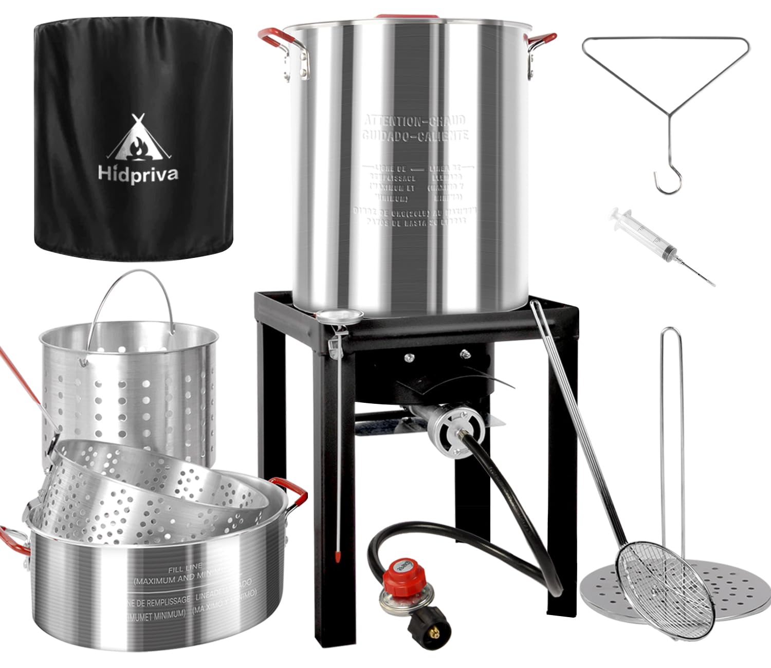 Hidpriva 30QT Turkey Fryer & 10QT Fish Fryer Kit