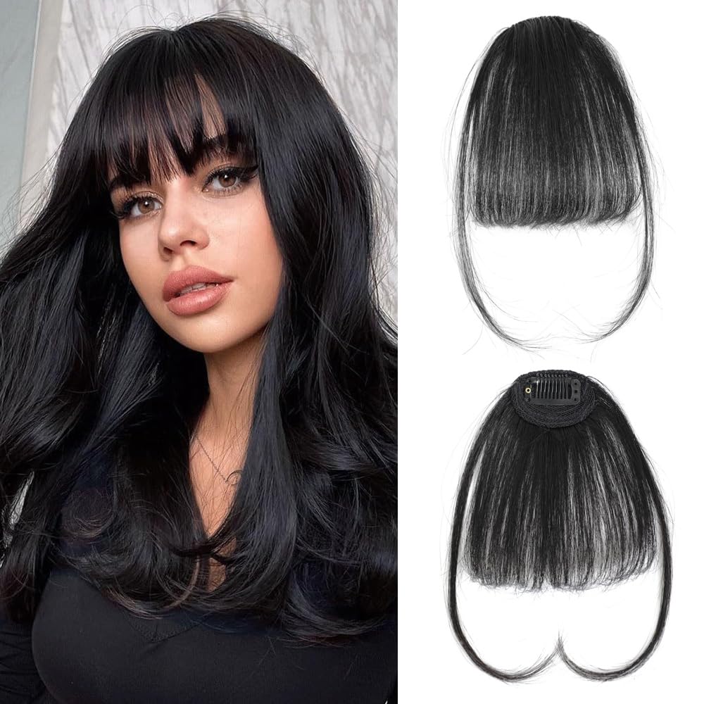Clip in Fringe,Clip In Bangs for Women Hair Extensions Front Full Neat Human Hairpieces