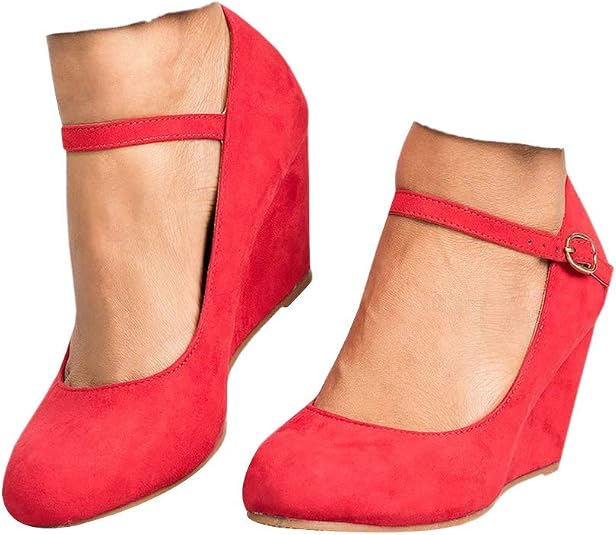 Womens Wedge Shoes Mary Jane Pumps 