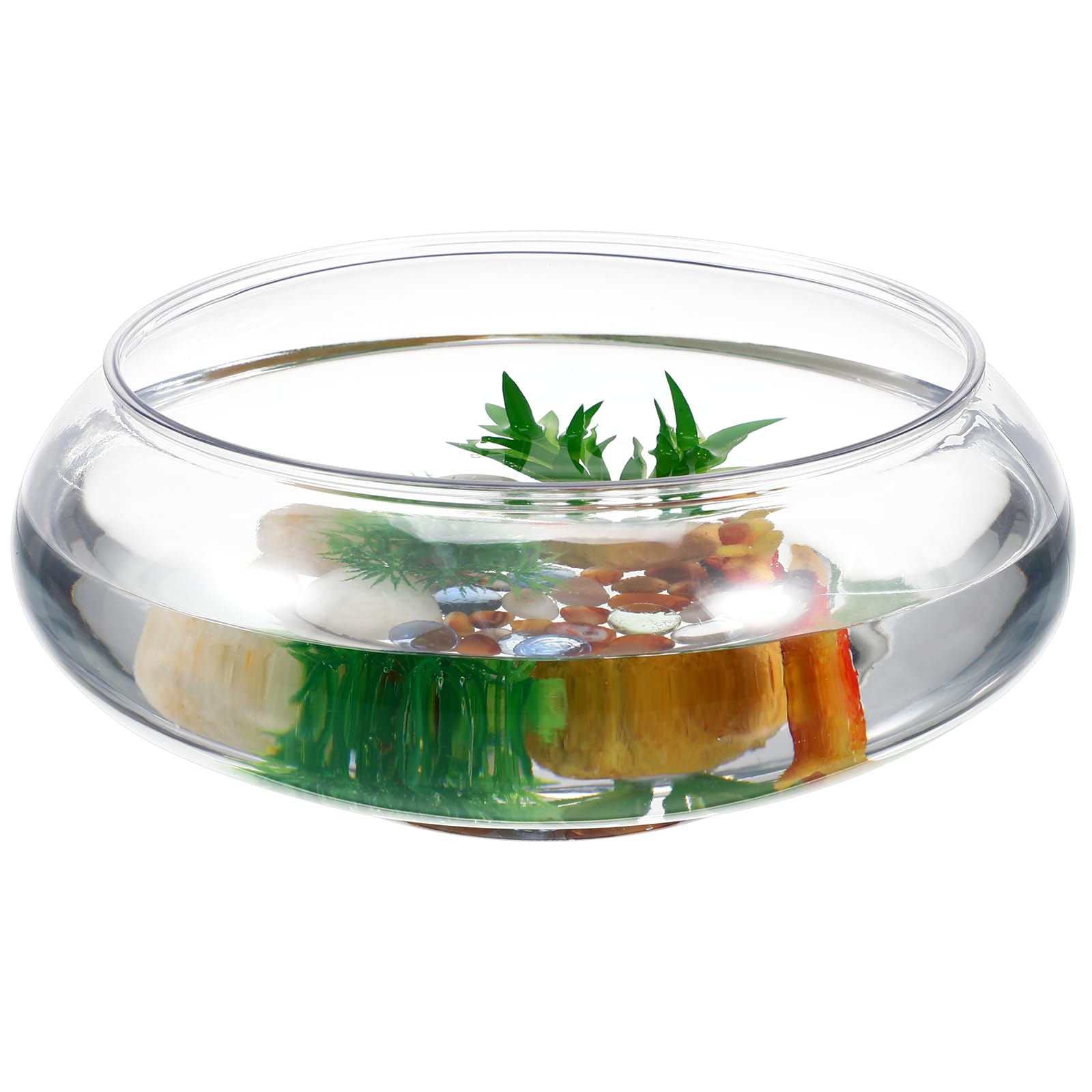 Toddmomy Grand Bol À Poisson En Plastique Transparent Vase De Terrarium Rond Bol À Poisson Rouge Vase Hydroponique De Nénuphar Succulent Pour La Décoration De La Maison De Fête De