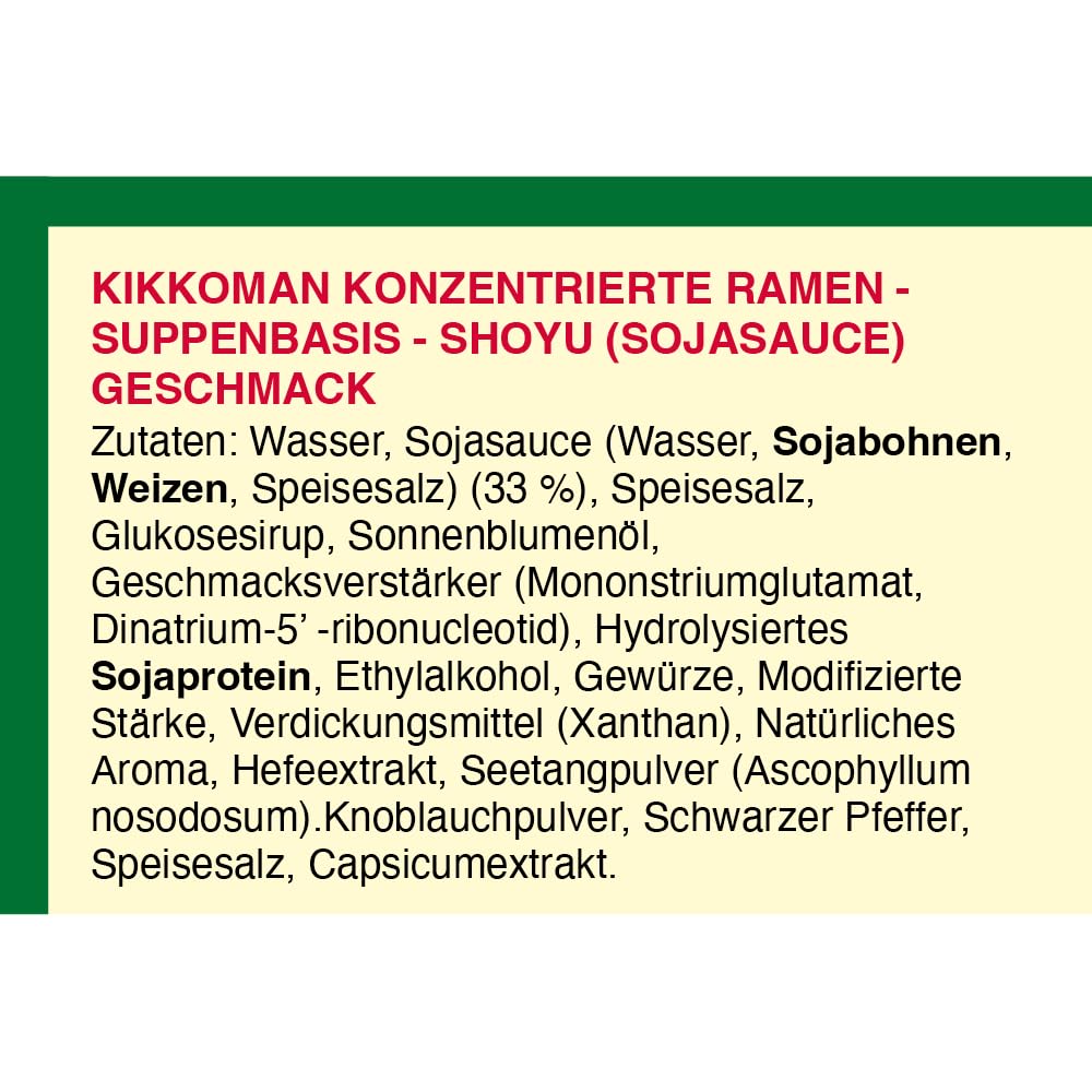 Xihaha KIKKOMAN Base concentrada para Sopa de Fideos Ramen, Sabor a Salsa de Soja (shoyu), Vegana, 250 ml – 8 porciones