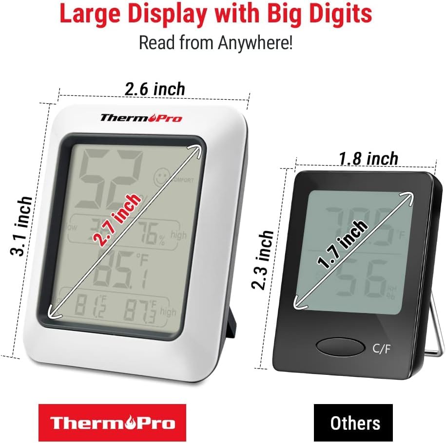 Image of LABART ThermoPro TP50 Digital Hygrometer Indoor Thermometer Room Thermometer and Humidity Gauge with Temperature Monitor