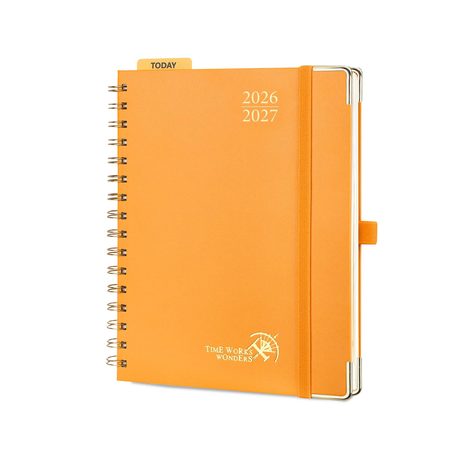 POPRUN Kalender 2026 2027 Buchkalender Ringbuch mit Hardcover, ca. A4 (26,5 x 21,5 cm), 17-Monate-Terminplaner (Aug.2026-Dez.2027), Wochenplaner 2026 2027