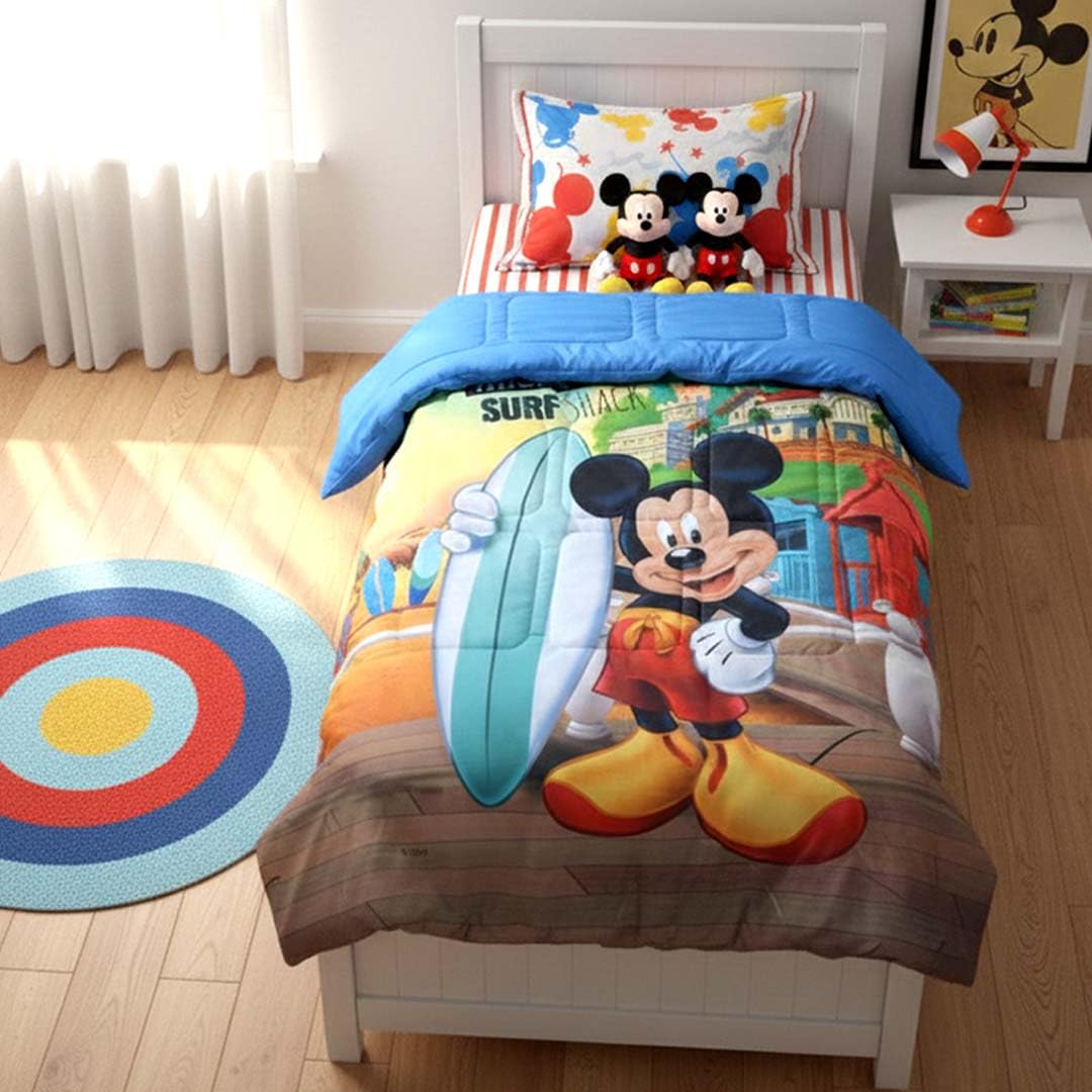 Athom Living Disney Mickey Surf Shack Kids Comforter 300 GSM 135x220 cms, Multi2, Queen, (DIS-04-172)-image-4