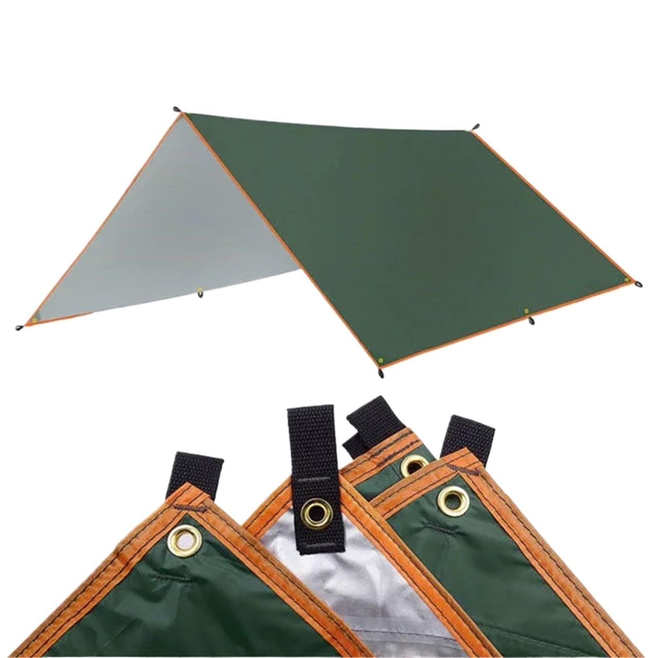 Awning Waterproof Tarp Tent Shade Ultralight Garden Canopy Sunshade Outdoor Camping Hammock Rain Fly Beach Sun Shelter(3x5m)