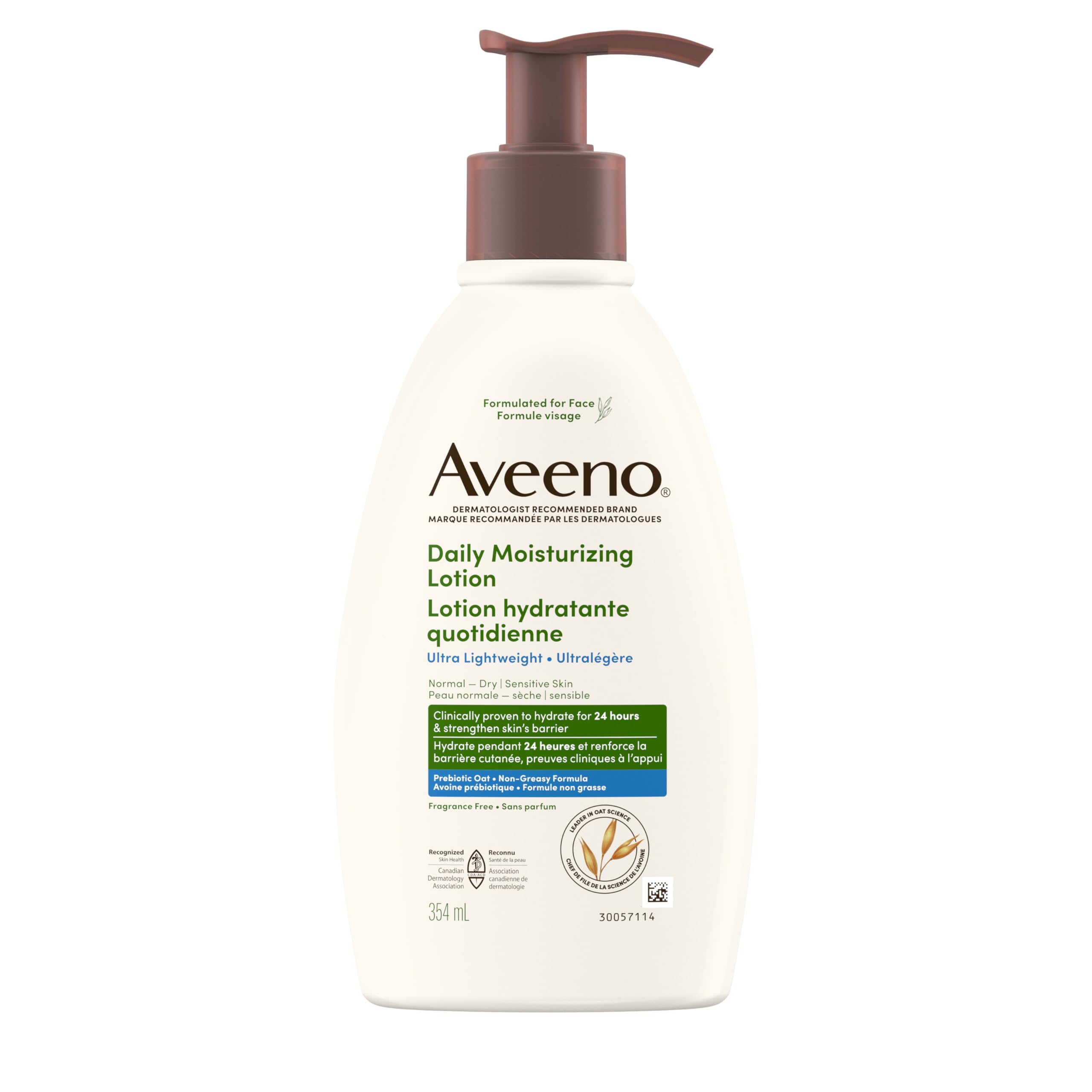 Aveeno Daily Moisturizing Lotion Ultra Lightweight, Prebiotic Oat