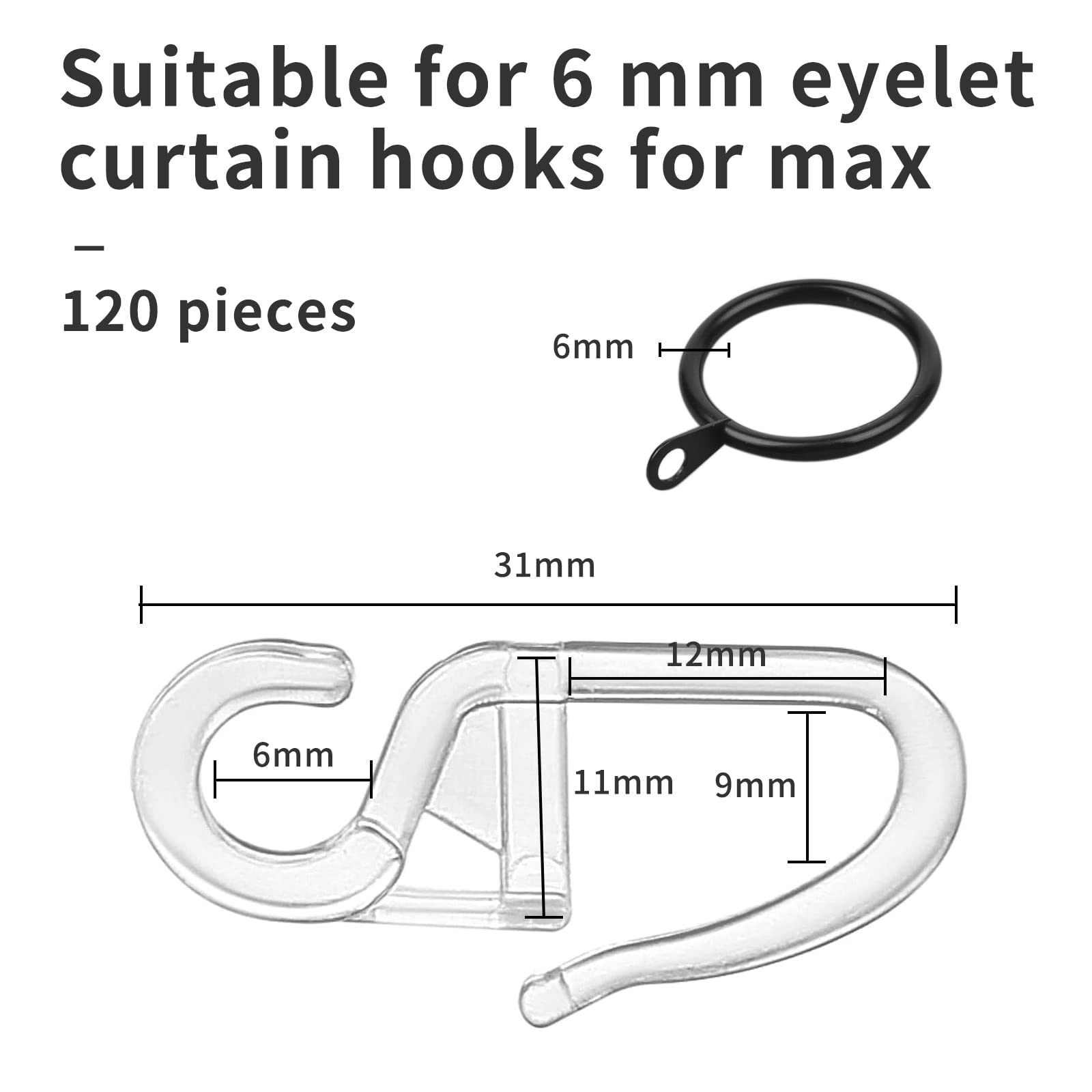 JDNFKG 150 Pièces Curtain Slide Crochet, Accessoires D